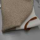 VIPOSCO Tall Laundry Basket, Large Dirty Clothes Hamper with Leather Handle, Woven Rope Storage Basket for Blanket, Toy In Living Room, Bathroom, Bedroom - 100L White & Brown