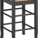 Boraam Square Rush Backless Counter Stool – Charcoal Grey Finish, Counter Height