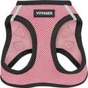 Voyager All Weather No Pull Step-in Mesh Dog Harness with Padded Vest, Best Pet Supplies, Large, Pink Base, Medium