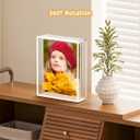 PPH-Sisy 8x10 Acrylic Magnetic Picture Frame 2 Pack, Double Sided 360 Rotating Clear Photo Frame, Frameless Desktop Display for Home Office Decor, Wedding Birthday Graduation Gift