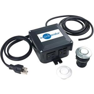 INSINKERATOR Garbage Disposal Air Switch Kit, Dual Outlet Sink Top Switch Button for All INSINKERATOR Food Waste Disposer Models, Chrome/White STS-OO