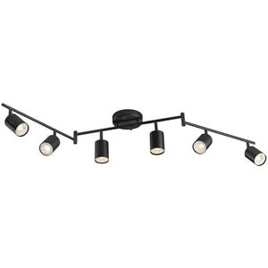 VONLUCE 6 Light Track Light Fixture, LED Track Lighting Kit with Rotatable Track Heads, 3-Color GU10 Bulbs Included, Modern Ceiling Spotlight for Kitchen Office Closet Studio Bedroom, Black.3