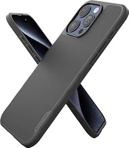 Smartish® iPhone 15 Pro Max Magnetic Case - Gripmunk Compatible with MagSafe [Lightweight + Protective] Slim/ Thin Grip Cover with Microfiber Lining for Apple iPhone 15 Pro Max - Black Tie Affair