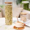 70oz 3PCS Round Spaghetti Pasta Storage Containers with Lids, Tall Pantry Containers, Glass Tight Food Storage Jars with Lids for Penne, Macaroni, Lasagna, Fusilli, Cereal, Flour, Oats