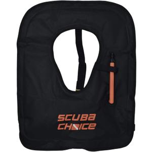 Scuba Choice Adult Snorkel Vest with Name Box, Inflatable Snorkeling Vest for Adults, Easy Oral Inflator & Removable Strap (XL (over 200lbs), Black)
