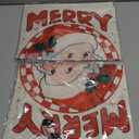 Merry Christmas Garden Flags 12x18 inch Double Sided, Burlap Holiday Red Yard Flags Christmas Decorations for Outside