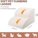 Dog Stairs for Small Dogs, High Density Foam Dog Ramp, Extra Wide Non-Slip Pet Steps for High Beds Or Couch, Soft Foam Doggie Ladder for Dogs Injured, Older Pets, Small Cats