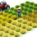Warmtree 80 Pcs Static Grass Tuft Flower Cluster Vegetation Groups Self Adhesive Artificial Model Grass Shrubs for Train Landscape Railroad Scenery Model Miniature Bases and Dioramas