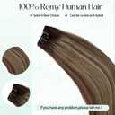 Human Hair Clip in Extensions Brown to Blonde Balayage Clip ins Extensions Remy Human Hair 16 Inch Clip on Extension Bleach Blonde Highlights Hair Extensions for Women Clip in 7Pcs 70g