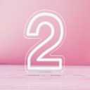 YALLOVE Neon Sign Number 2, 9.8 inches Height USB Powered Night Light-up Numbers for Birthdays Decor, Party Anniversary, Cafe Bar Decor (Small)