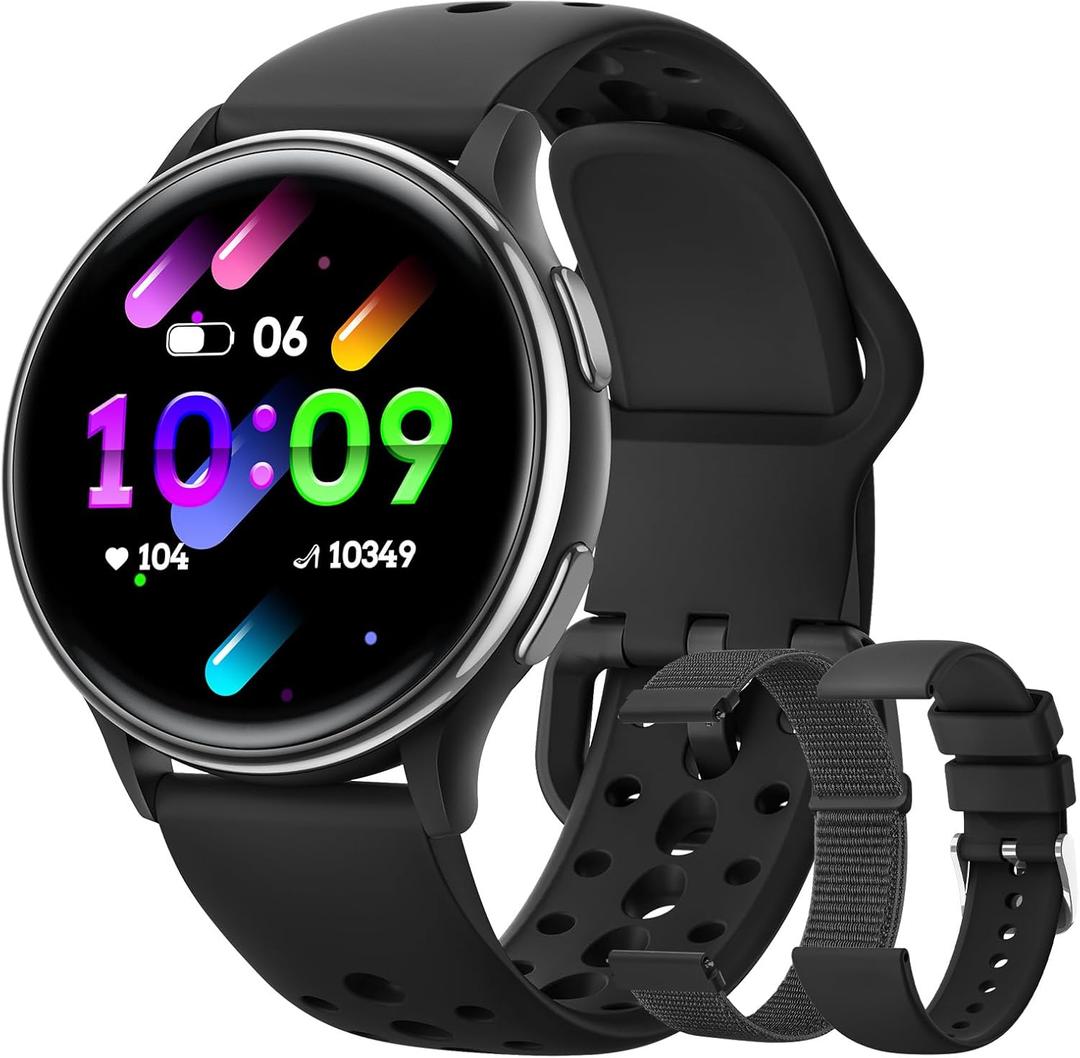 DEKELIFE Smart Watches for Women & Men(Answer/Make Calls), IP68 Waterproof Fitness Tracker Smartwatchfor Android & iPhone, Activity Smart Watch with 24/7 Heart Rate/Sleep Monitor/400+ Watch Face, Black