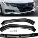 MUCO New Front Bumper Lip Compatible with Honda Accord 2018 2019 2020 2021 10th Gen 4 Door Sedan Glossy Black Front Lips