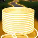 Lamomo Neon Rope Lights 65.6Ft, Waterproof Warm White LED Strip Lights, 3000K Silicone Flexible Cuttable 24V Led Lights for Bedroom, Outdoor,Indoor, Kitchen, DIY Design, Cabinet