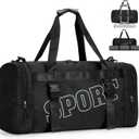 22 Multipurpose Gym Travel Bag with Shoe & Wet Compartments for Men & Women, Carry On Bags for Airplanes, 35L Duffle Bag for Fitness Yoga Sports & 3-5 Days Weekender Overnight (Black)