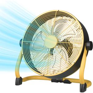 12 Inch High Velocity Fan, 3 Speeds Heavy Duty Industrial Floor Fans, Portable Fan with 360° Adjustable Tilting for Indoor Use