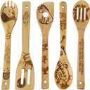 Generic Wooden Spoon Set For Cooking 6-piece- Natural Bamboo Utensils- Eco-freindly Kitchen Accessories & Organic Food cooking Utensils-Best For Women in Kitchen Tools, Small, Winnie the bear