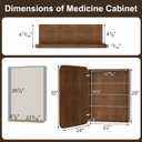 24x30 Inch Wood Medicine Cabinet with Mirror for Bathroom, Walnut