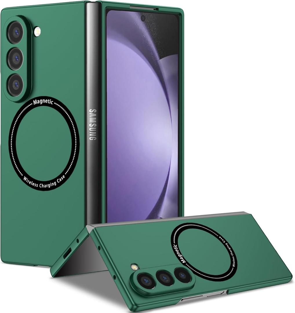 Phone Case for Samsung Galaxy Z Fold 6,Magnetic Folding Phone Case Shockproof Cover Protection for Samsung Galaxy Z Fold 6 (Green)