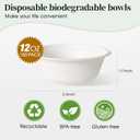 ECOLipak 150 Pack 12 oz Paper Bowls Disposable, Heavy-Duty Biodegradable Compostable Bowls Made of Natural Sugarcane Bagasse, Suitable for Salad, Dessert, Milk, Cereals