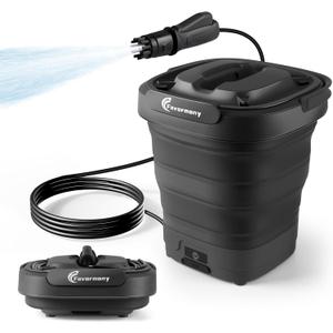 Foldable Electric-Pressure-Washer w/3.2Gal Tank, Max 290PSI, Water Pressure Washer 10FT Hose for Outdoor Indoor Cleaning, Pet Cleaning, Type-C Charging, Black