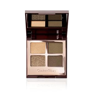 Charlotte Tilbury Luxury Palette Eyeshadow - Shimmer, Metallic & Satin Matte Eyeshadow Quad with a Rich Powder Formula - Includes 4 Complementary Shades (The Rebel - glowing gold and khaki green)