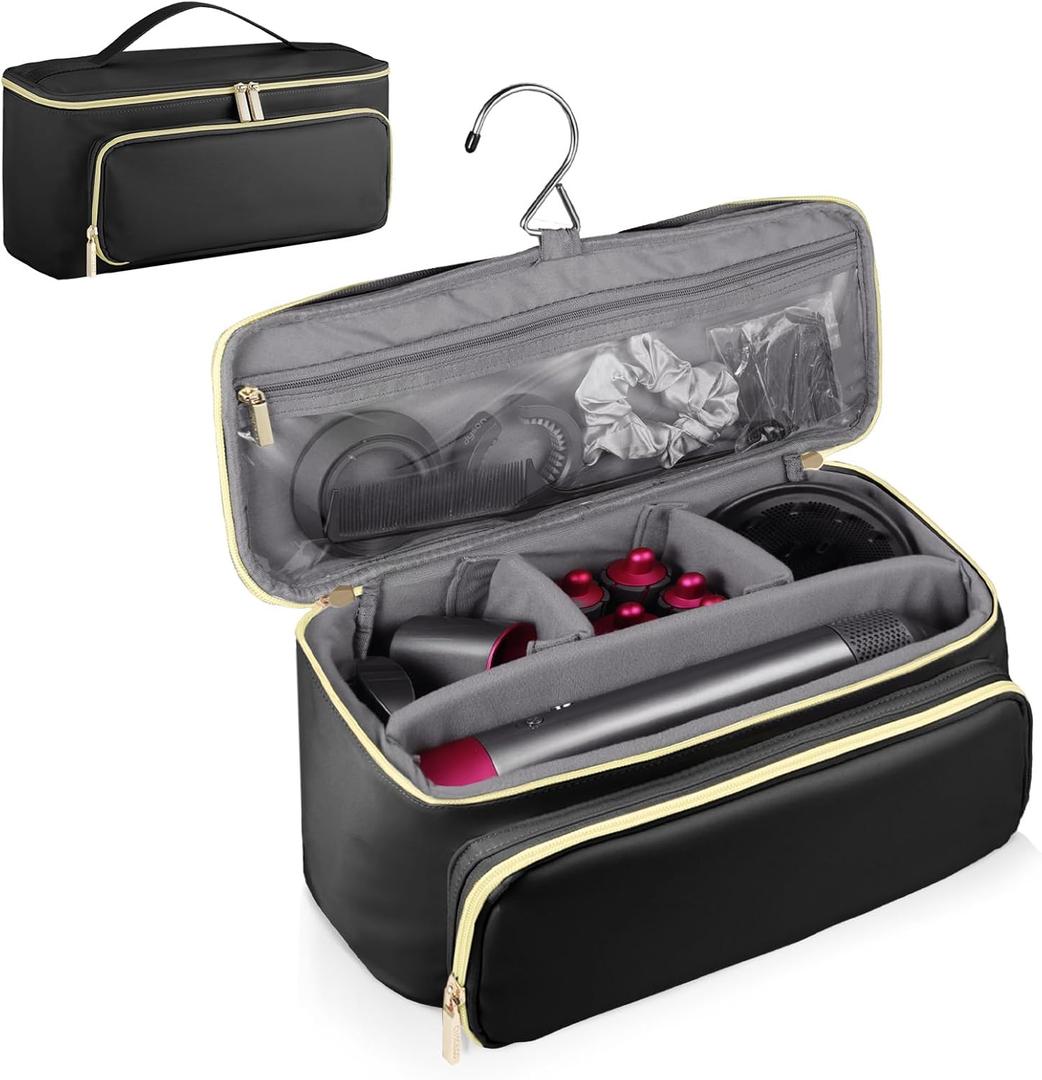 CHICECO Hair Tool Travel Bag for Shark Flex Style Airwrap Hair Dryer and Styling Accessories Tools Storage Bag, Waterproof Travel Carrying Case Hair Tool Organizer, Gift for Women (Black)