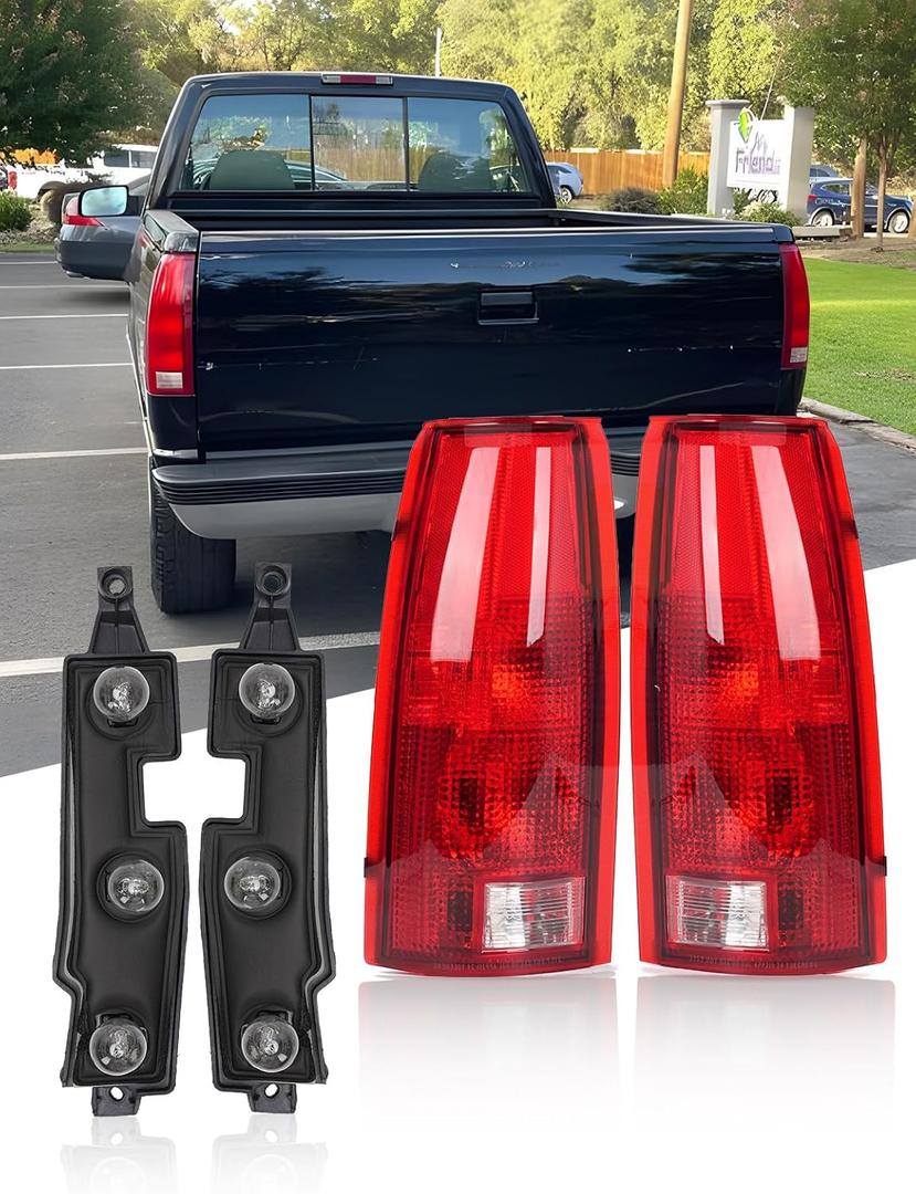 Tail Light Assembly for 1988-1998 Chevy GMC Silverado Sierra C/K 1500 2500 3500, Suburban, Tahoe, Blazer, Yukon, Cadillac Escalade  Includes Driver & Passenger Side, Circuit Boards & Bulbs