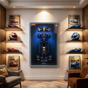 Display Wallboard for Lego Technic Red Bull Racing RB-20 Model Car,Display Board with LED Lights,Adult Collectibles Wall Mount,Gift Idea, Home Decor(No Car Included)