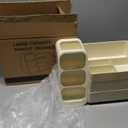 HBlife Makeup Organizer with Brush Holder for Vanity, Large Plastic Bathroom Countertop Organizer Skin Care Storage, Easy to Store Lipsticks, Nail Polishes, Perfumes, Eyeshadow Palettes, All Beige