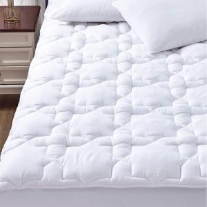 CozyLux Twin Mattress Pad - Cotton Twin Mattress Topper - Fits up to 8-21" Thick Mattresses, 450GSM Quilted Fitted Breathable Soft Mattress Cover, Cooling Mattress Protector (39"x75", White)