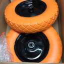 Upgraded 16" Flat Free Wheelbarrow Wheels and Tires, 4.80/4.00-8 Solid Tires with 5/8"&3/4" Bearings, Universal Fit for Wheelbarrows/Garden Trailer