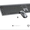 Wireless Keyboard and Mouse Combo, Full Size Keyboard and Mouse, Long Battery Life, Optical Mouse, 2.4G Lag-Free Cordless Mice Keyboard Set Ultra Slim Design for Computer, Laptop, PC, Mac, Windows