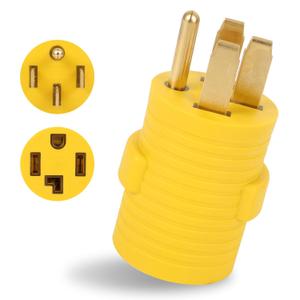 AQQHSAIN NEMA 14-50P to 14-30R Compact Adapter, 4 Prong 50 Amp Male Plug to 30 Amp Female Receptacle 120V/240V RV to Dryer Adapter Power Cord Connector for Welder EV Generator Camper Travel