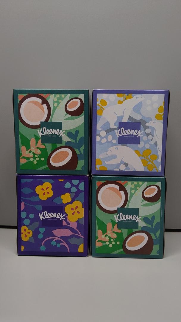 Kleenex Soothing Lotion Facial Tissues with Coconut Oil, Aloe & Vitamin E, 4 Cube Boxes, 65 Tissues Per Box (260 Total Tissues) Kleenex Soothing Lotion Facial Tissues with Coconut Oil, Aloe & Vitamin E, 4 Cube Boxes, 65 Tissues Per Box (260 Total Tissues)