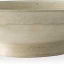Signature Design by Ashley Justy Decorative Bowl, Terra Cotta Accent With Antiqued Beige Finish for Table Displays and Centerpiece Styling, 18" W x 18" D x 5.25" H