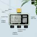 Watering Timer 3 Zone with Brass Inlet, Sprinkler Timer, Programmable Garden Outdoor Hose Faucet Timers with Rain Delay, Auto & Manual Watering System,Water Hose Irrigation Timers 3 Outlet for Garden