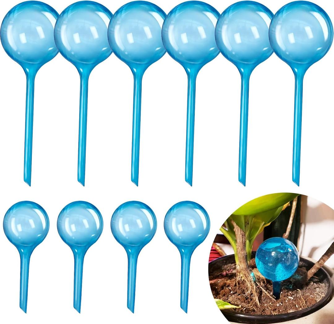 Bvrbaory 10 Pcs Watering Cans,Plant Watering Globes,Plastic Self-Watering Bulb for Indoor Outdoor Potted Flower,Blue