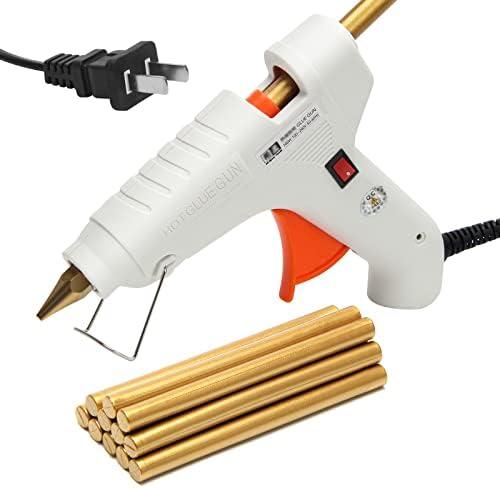 Sealing Wax Sticks 12P with Glue Gun, Luxiv 5.4" Sealing Waxs Stick 10MM Fire Manuscript Glue Gun Wax Seal Stamp for Wedding Invitations, Envelopes, Package Seal Waxs Sticks (Gold)