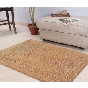KEMA Handwoven Rectangular Jute Braided Rug 2'x3 ft' Natural Reversible Farmhouse Boho Rug for Entryway, Kitchen, Living Room & Indoor Outdoor Use