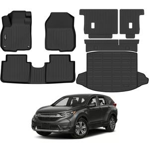 Floor Mats for Honda CRV 2017-2022, Trunk Mat and Backrest Mat All Weather TPE Protector for Honda CR-V Accessories