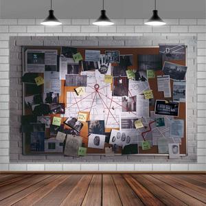 10X8ft Crime Scene Decorations Photo Backdrop Murder Mystery Party Photography Background, Detective Spy Halloween Theme Party Supplies Backdrops Photo Booth Prop Wall Decor Tablecloth (Black)