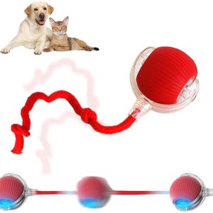 Interactive Dog Ball, Interactive Rolling Dog Ball, Interactive Electric Automatic Rolling Moving Rechargeable Self Play Stimulation Toy, 360 Smart Self-Rolling Kitty Toys for Cats & Dogs