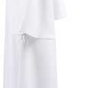 Women Princess Costume White Hooded Long Dress Robe with Belt Halloween Cosplay Party Outfit (White, XL)