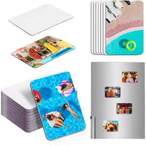 60 Pcs Sublimation Magnets Blank 3.5 x 2.3 Inch Personalized Fridge Refrigerator Magnets Blanks DIY Sublimation Refrigerator Magnet Bulk Soft Magnetic for Kitchen Decorative Fridge Magnets