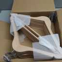 Nature Smile 20 Pack Unfinished Natural Solid Wooden Clothes Hangers Wood Suit Coat Jacket Hanger with Extra Smoothly Cut Notches and Bar - 360°Stronger Rotatable Hook