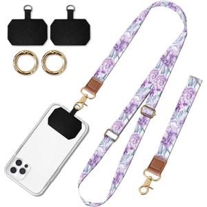 Cell Phone Lanyard Adjustable Crossbody Strap, Cute Phone Neck Wristlet Wrist Strap Patch for Keys Case Accessories