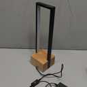 EDISHINE Modern Table Lamp, Dimmable LED Bedside Lamp with 3 Color Temps 3000K 4500K 6000K, Black Square Aluminum Frame, Complete Wooden Base, Nightstand Lamp for Bedroom