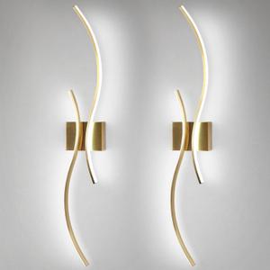 CANEOE Modern Led Wall Light Set of Two, 39inch Gold Indoor Led Wall Sconce Lighting, Bathroom Vanity Light Fixtures Over Mirror for Living Room Hallway Bedroom Bedside Wall Lamp (Gold,6000K,2 Packs)