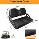 Golf Cart Seat Covers for Club Car Precedent Front Standard Sea Cushion,Cooling Mesh Fabric and Vinyl Leather Club Car Seat Covers with Pockets,No Stapler Needed Replacement Front Seat Cover(Black)