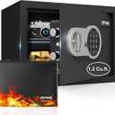 [1.2 Cubic Feet] PATRON - Fireproof Home Safe, Digital Security Safe for Cash Documents, Safe Box with Electronic Keypad, Removable Shelf for Office